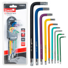 Värviliste Torx-võtmete komplekt Tvardy, 9 osa, S2, T10-T50