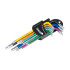 Värviliste Torx-võtmete komplekt Tvardy, 9 osa, S2, T10-T50