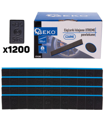 Liimitavad musta kattega rattaraskused – 100 riba komplekt (6kg), XTREME 12x5g