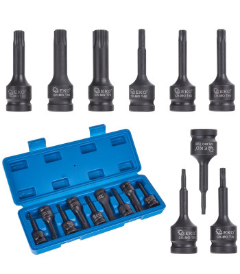 Löögi-Torx-padrunotsikute komplekt, Cr-Mo, 9 tk, T20-T70