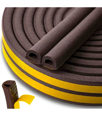 Isekleepuv EPDM-tihend akendele ja ustele, pruun, tüüp D, 9x7,5mm, 100m
