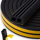 Isekleepuv EPDM-tihend akendele ja ustele, tüüp E, must, 15x8mm, 50m