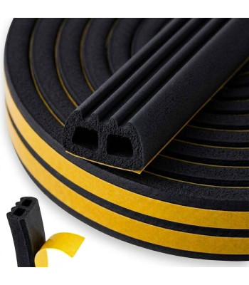 Isekleepuv EPDM-tihend akendele ja ustele, tüüp E, must, 15x8mm, 50m