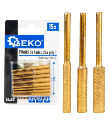 Kettsae kettide teritusviilide komplekt GEKO G74091, 15 tk