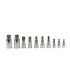 Spline-padrunite komplekt, 10 osa 1/4″ 3/8″ 1/2″ M4-M18
