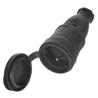 Kummist pistikupesa klapiga IP44 16A