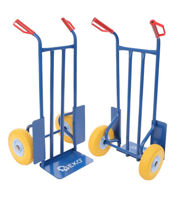 Sinine polüuretaanratastega transpordikäru, 200 kg, 200x350mm