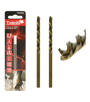 Koobaltilisandiga metallipuur HSS M35 (80/640), 2,5 mm