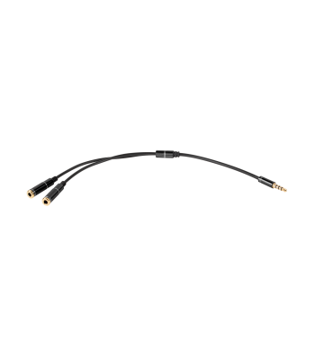 Jacki adapter, stereo, 4-pooluseline, 2 × Jack, HQ, kullatud otsikud, Jack 3.5, 20 cm