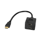HDMI-jaoturadapter – HDMI-pistik, 2 × HDMI-pesa, 20 cm