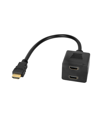 HDMI-jaoturadapter – HDMI-pistik, 2 × HDMI-pesa, 20 cm