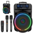Aktiivne kõlar 2 juhtmevaba UHF-mikrofoni, SD, Bluetooth, FM, USB, LED, 60 Watt, KM 1718
