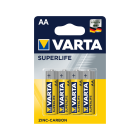 Varta Superlife tsink-süsinikpatareid, 4 tk pakendis, AA R6 LR06