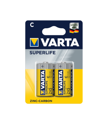 VARTA SUPERLIFE tsink-süsinikpatareid, 2 tk/bl, R14