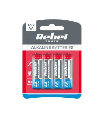 Leelispatareid Rebel, 4 tk blisterpakendis, LR6 AA