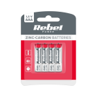 Tsink-süsinikpatareid, 4 tk/blister, Rebel R03 AAA
