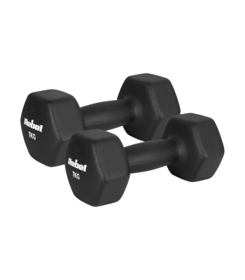 Malmist neopreenkattega HEX-hantlid REBEL ACTIVE 2 x 7 kg
