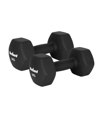 Malmist neopreenkattega HEX-hantlid, REBEL ACTIVE 2x9kg