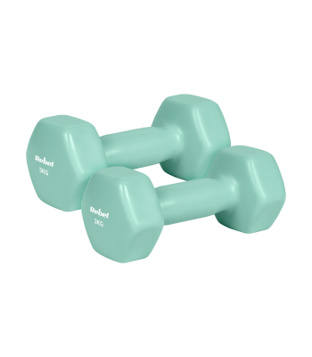 REBEL ACTIVE HEX vinüülkattega malmist hantlid, 2 x 3 kg