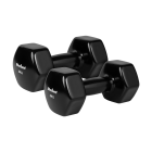 Malmi- ja vinüülkattega hantlid REBEL ACTIVE HEX, 2 x 8 kg