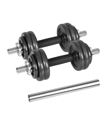 Reguleeritavad malmist hantlid kohvris koos kangiga, Rebel Active, 15 kg