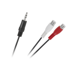 3.5 jack-pistiku ja 2 RCA-pesaga kaabel, 25cm