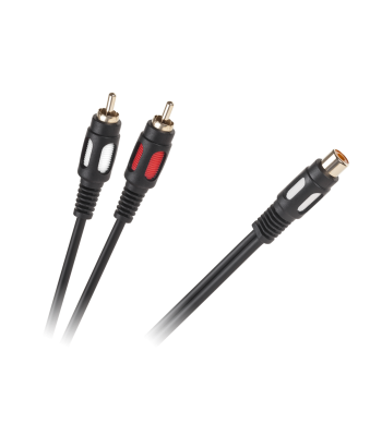 RCA-ühenduskaabel, 1 RCA-pistiku ja 2 RCA-pesaga, 25cm