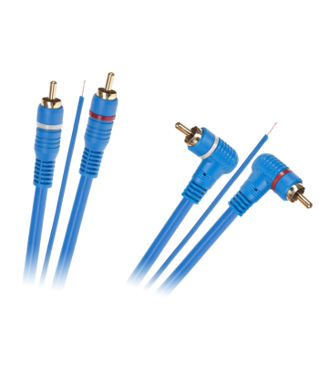RCA-kaabel 2 × RCA – 2 × RCA, nurkse ja sirge pistikuga, 5 m