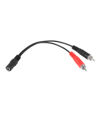Jack 3.5–2xRCA pesaga ühenduskaabel, 20cm