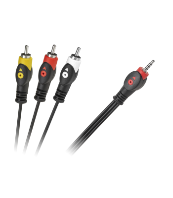 4-pooluseline Jack 3.5 kaabel 3 x RCA, 3 m