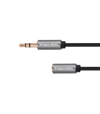 Stereo-jack-kaabel 3,5 mm pistiku ja 3,5 mm pesaga, Kruger&Matz Basic, 1.8 m