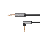 Stereoheli kaabel: 3,5 mm jack-pistik – 3,5 mm nurga all jack-pistik, Kruger&Matz Basic, 1 m