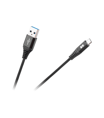 USB–micro USB kaabel Rebel PD Quick Charge, must, 200 cm