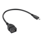 USB-kaabel USB-A-pesa ja micro-USB-pistikuga OTG, 15 cm