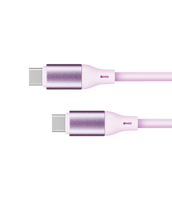 USB-C–USB-C kaabel, 100 W, silikoon, roosa, Kruger&Matz Basic, 1 m