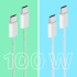 USB-C–USB-C kaabel Kruger&Matz Basic, KM1272, 100 W, 1 m, roheline