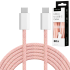 USB-C–USB-C kaabel, roosa, Kruger&Matz Basic, 60 W, 1 m, KM1271
