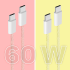 USB-C–USB-C kaabel Kruger&Matz Basic, 60 W, 1,5 m, kollane
