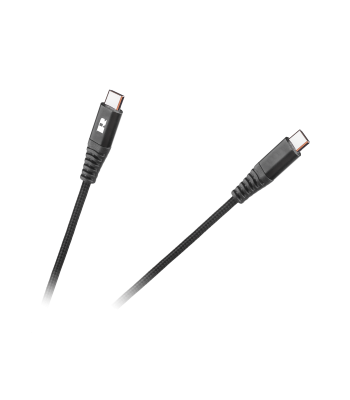 USB-C–USB-C kaabel REBEL, must, 100 cm