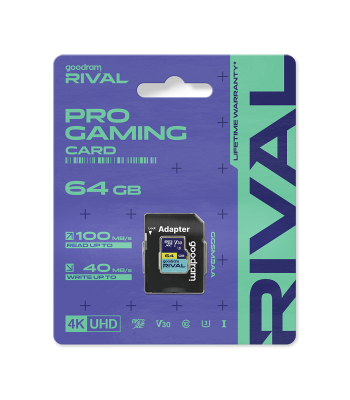 Goodram Rival microSD-mälukaart adapteriga, V30, UHS-III, 64 GB