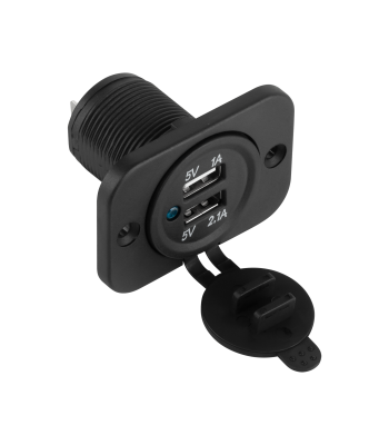 Paigaldatav 2xUSB-autolaadija homologatsiooniga E24, 3100 mA