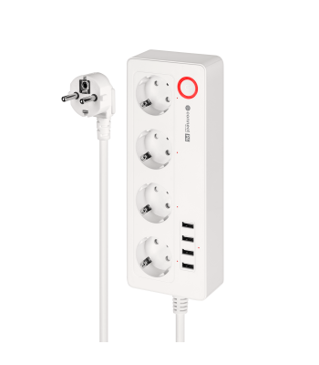 Nutikas WiFi-pikendusjuhe Kruger&Matz 4 Saksa tüüpi pistikupesa ja 4xUSB 2100 mA Connect P6 Tuya