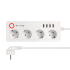 Nutikas WiFi-pikendusjuhe Kruger&Matz 4 Saksa tüüpi pistikupesa ja 4xUSB 2100 mA Connect P6 Tuya
