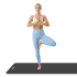 Võimlemismatt jooga, pilatese ja fitnessi jaoks, NBR, must, REBEL ACTIVE, 183 x 61 cm, paksus 1,5 cm