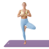 Võimlemismatt jooga-, pilatese- ja fitnessitreeninguteks, NBR, lilla, Rebel Active, 183 x 61 cm, paksus 1,5 cm