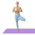 Võimlemismatt jooga, pilatese ja fitnessi jaoks REBEL ACTIVE, lilla, 183 x 61 cm, 4 mm