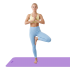Treeningmatt jooga, pilatese ja fitnessi jaoks, TPE, lilla, Rebel Active, 183 x 61 cm, 4 mm