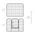 Modulaarne koerapuur, terasest aedik, REBEL ANIMALS S, 8 paneeli, 80 × 60 cm