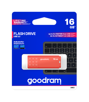 GOODRAMi oranž USB-mälupulk, USB 3.2, UME3, 16GB