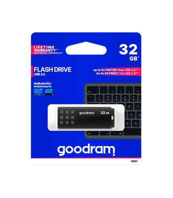 GOODRAM USB 3.2 mälupulk, must, 32GB